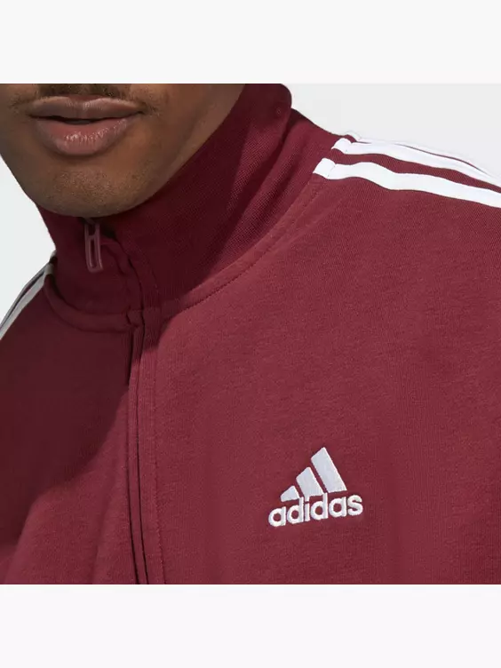 Adidas Basic 3-Streifen French Terry Trainingsanzug 4 Adidas Basic 3-Streifen French Terry Trainingsanzug – Bild 2